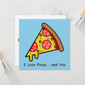 Carte J'Aime La Pizza...et vous amusez Palentine's Day C (Devant/Arrière en situation)