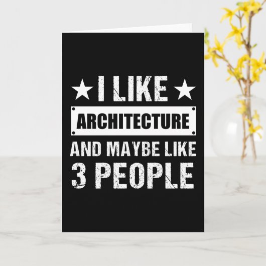 Carte J'aime l'architecture et peut-être comme 3 personn (Fleur jaune)