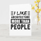 Carte J'aime l'architecture plus que les gens Drôle (Fleur jaune)