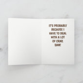 Carte J'aime le caca dehors vous (Intérieur)