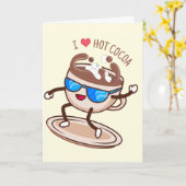 Carte J'Aime Le cacao chaud (Fleur jaune)