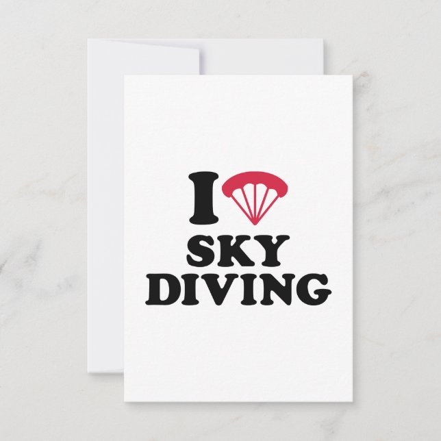 Carte J'aime le coeur Skydive (Devant)