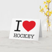 CARTE J'AIME LE HOCKEY (Fleur jaune)