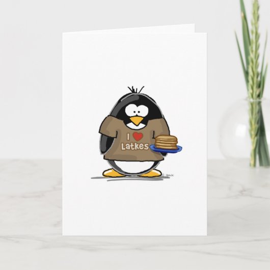 Carte J'aime le pingouin de Latkes (Devant)