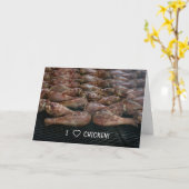 Carte J'Aime Le Poulet ! (Fleur jaune)