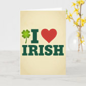 Carte J'aime le Trèfle Irlandais (Fleur jaune)