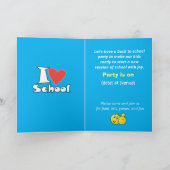 Carte J'Aime L'École. Retour à l'école de dessin animé (Intérieur)