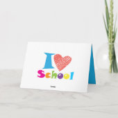 Carte J'Aime L'École. Retour à l'école de dessin animé (Dos)