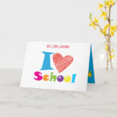 Carte J'Aime L'École. Retour à l'école de dessin animé (Fleur jaune)