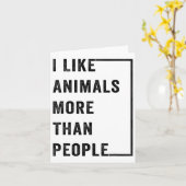 Carte J'aime les animaux plus que les gens 2 (Fleur jaune)