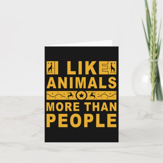 Carte J'aime les animaux plus que les gens 3 (Devant)