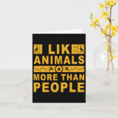 Carte J'aime les animaux plus que les gens 3 (Fleur jaune)