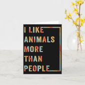 Carte J'aime les animaux plus que les personnes  (Fleur jaune)