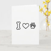 Carte J'aime les chiens (Fleur jaune)