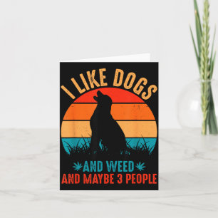Carte J'aime les chiens l'herbe et peut-être 3 personnes
