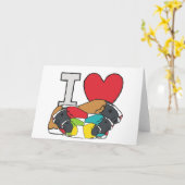 Carte J'aime les cochons de Guinée (Fleur jaune)