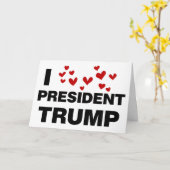 Carte J'aime les coeurs du président Trump (Fleur jaune)