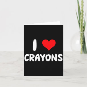 Carte J'aime les crayons - Cœur - Couleurs Livres de col