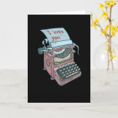 Carte J'aime les dactylographes rétro vintage (Fleur jaune)