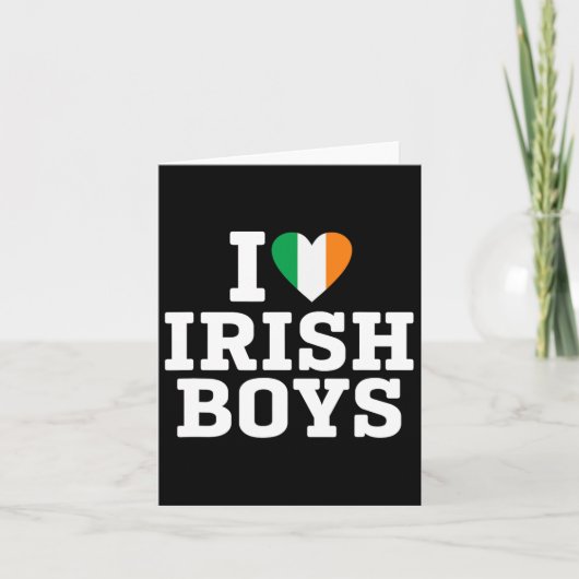 Carte J'aime les garçons irlandais Drapeau de l'Irlande (Devant)