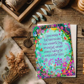 Carte J'Aime Les Gens Joli Whimsical Floral Birds Card