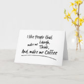 Carte J'aime les gens qui me font du café... (Fleur jaune)