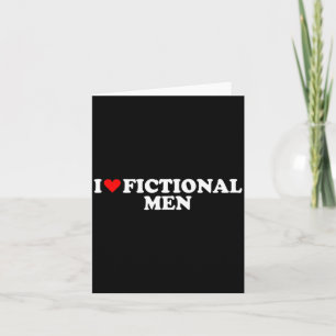 Carte J'aime les hommes fictifs au cœur simple mignons d