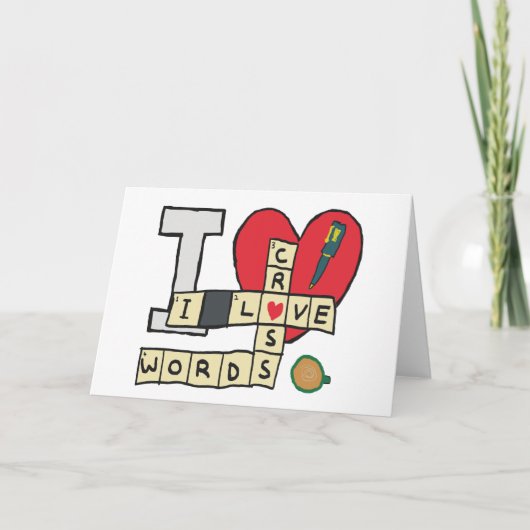 Carte J'Aime Les Mots Croisés Puzzles (Devant)