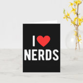 Carte J'aime les nerds drôle geek graphique cœur nerd (Fleur jaune)