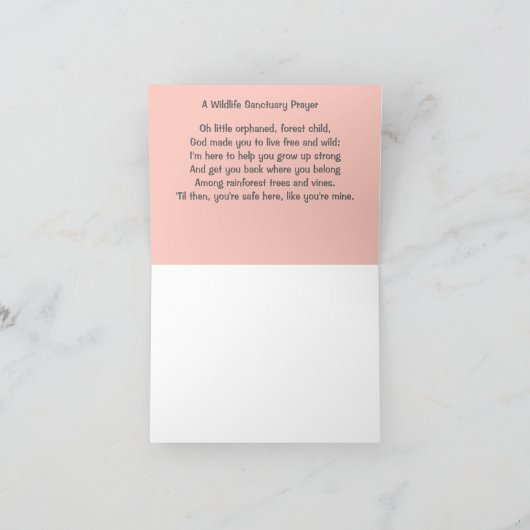 Carte J'Aime Les Orangutans (Intérieur)