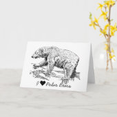 Carte J'aime les ours polaires (Fleur jaune)