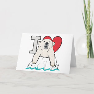 Carte J'Aime Les Ours Polaires