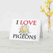 Carte J'aime les pigeons (Fleur jaune)