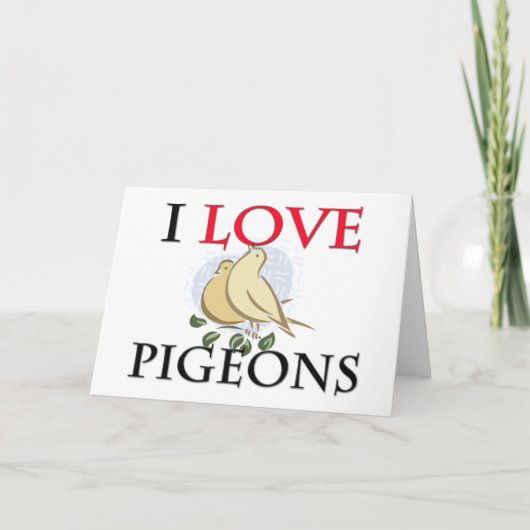 Carte J'aime les pigeons (Devant)