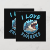 Carte J'aime les requins Fisher (Devant / Derrière)