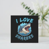 Carte J'aime les requins Fisher (Debout devant)