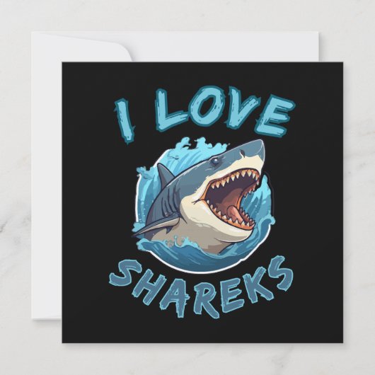 Carte J'aime les requins Fisher (Devant)