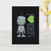 Carte J'aime les robots (Fleur jaune)