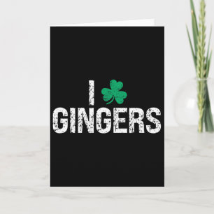 Carte J'aime les roux Trèfle Shamrock Saint Patrick