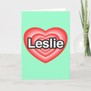 Carte J'aime Leslie. J'aime Leslie. Heart