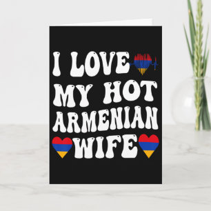 Carte J'aime ma femme arménienne chaude Drapeau de l'Arm