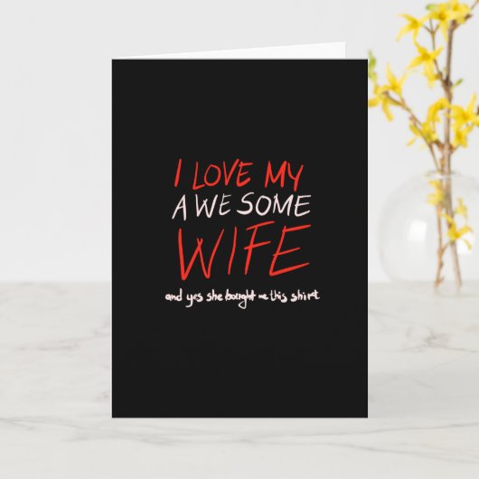 Carte J'aime ma femme incroyable (Fleur jaune)