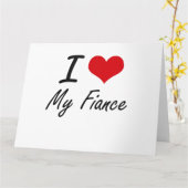 Carte J'Aime Ma Fiance (Fleur jaune)