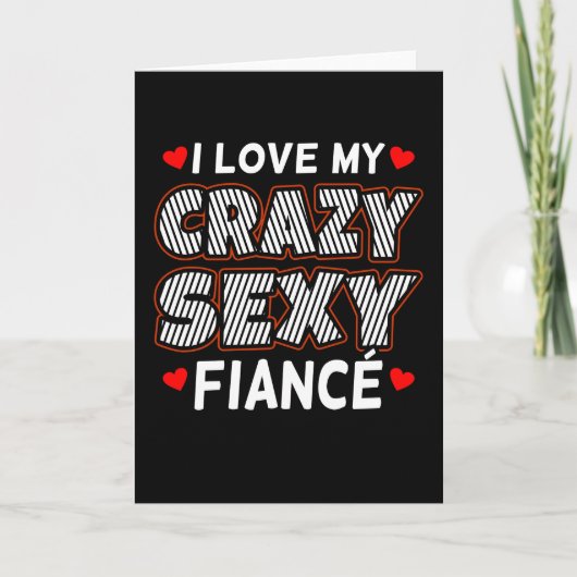 Carte J'aime ma fiancée drôle de fiancée engagée (Devant)
