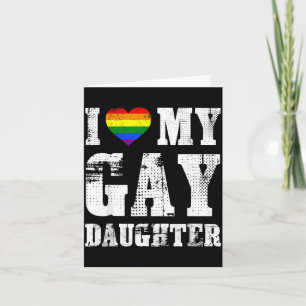 Carte J'aime ma fille gay Papa Maman fiers Fierté Lgbtq
