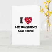 Carte J'aime ma machine à laver (Fleur jaune)