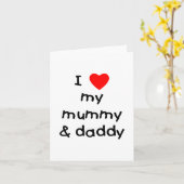 Carte J'aime ma maman et papa (Fleur jaune)