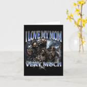 Carte J'Aime Ma Mère Beaucoup Drôle Dur Skeleton Mème G (Fleur jaune)