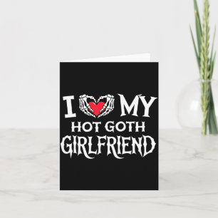 Carte J'aime ma petite amie gothique chaude squelette ma