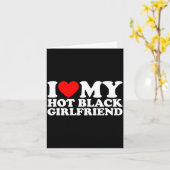 Carte J'aime ma petite amie noire chaude  (Fleur jaune)
